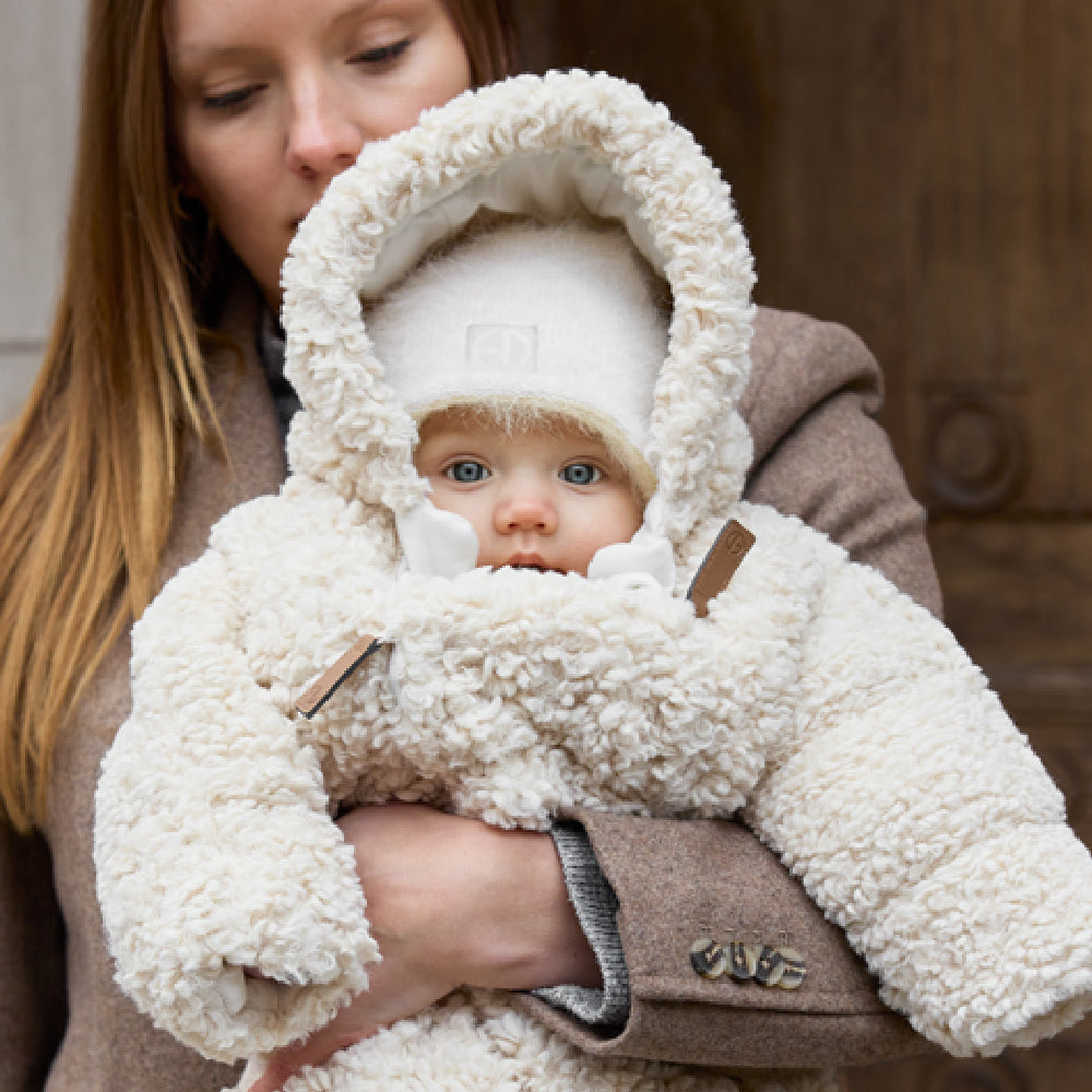 ファーリー ニット ビーニー -Vanilla White 2-3歳