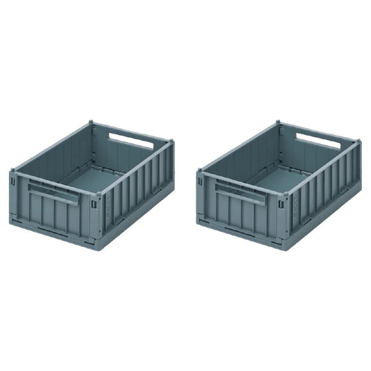 Weston Storage Box Mサイズ 2個セット - Whale blue