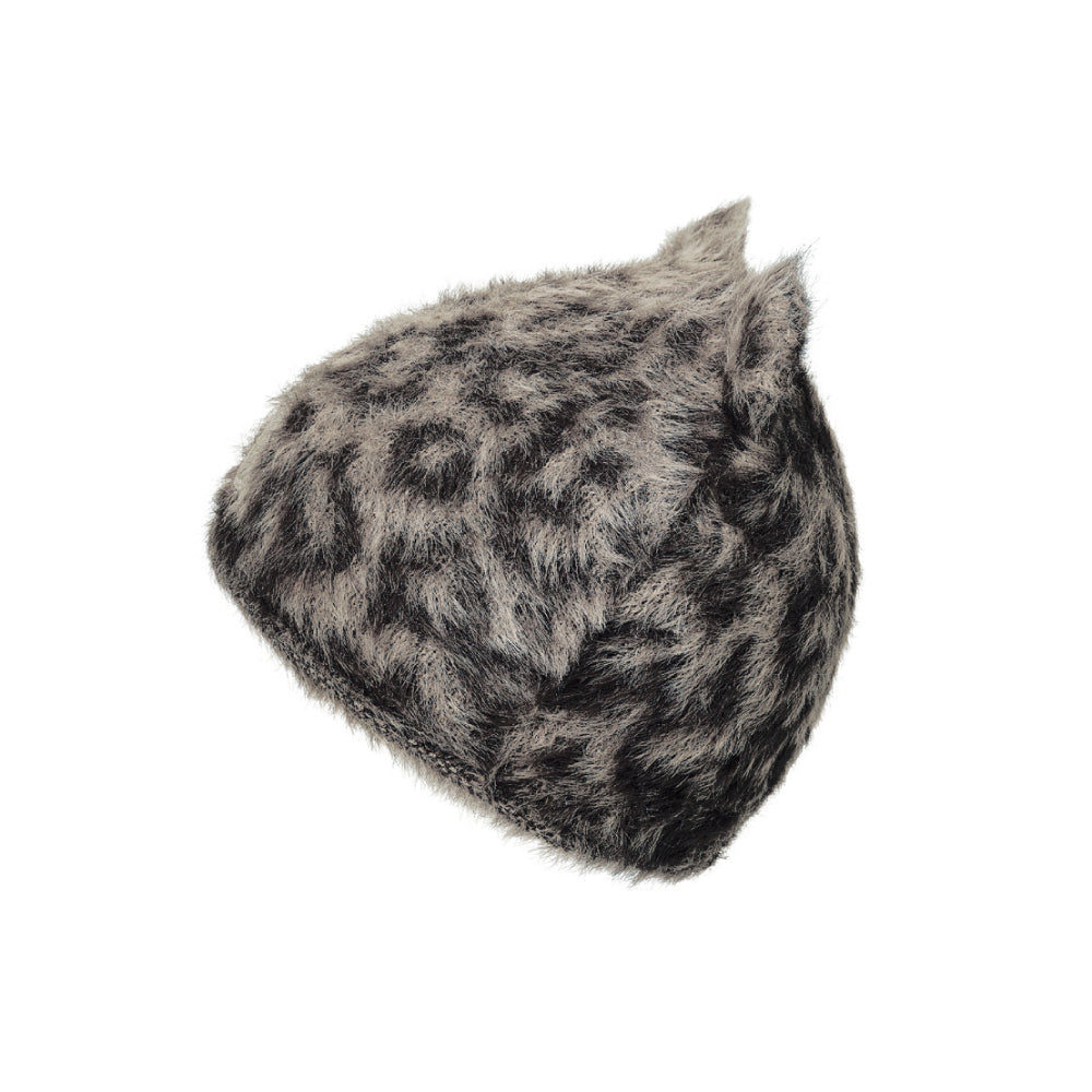 ファーリーニット ビーニー - Le Leopard