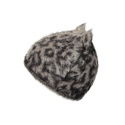 ファーリーニット ビーニー - Le Leopard