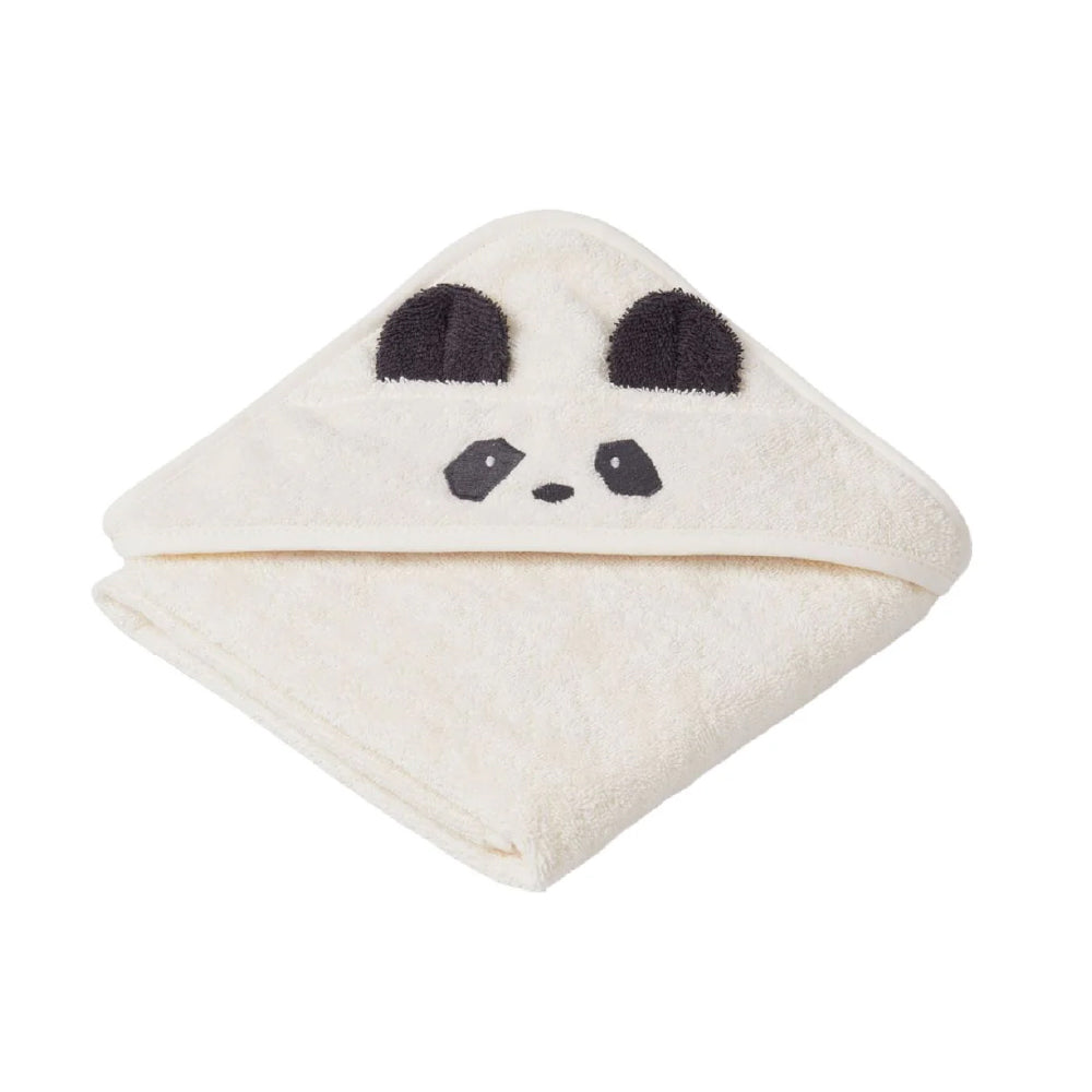 Albert hooded towel - Panda Cream