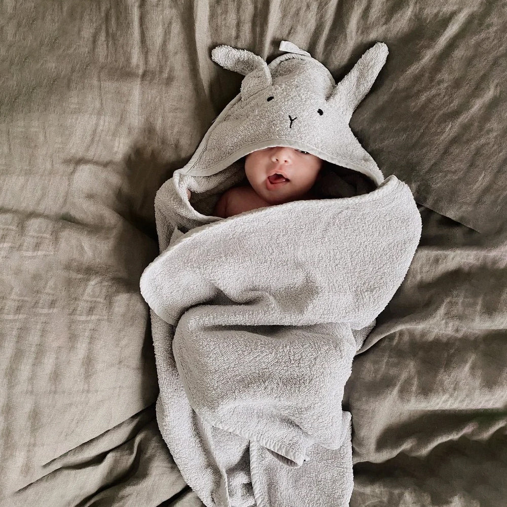 Albert hooded towel - Rabbit grey