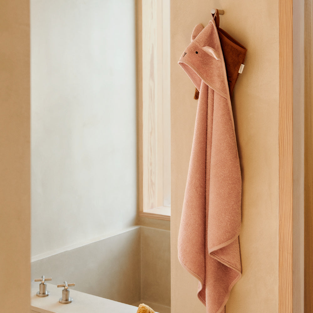 Albert hooded towel - Rabbit rose