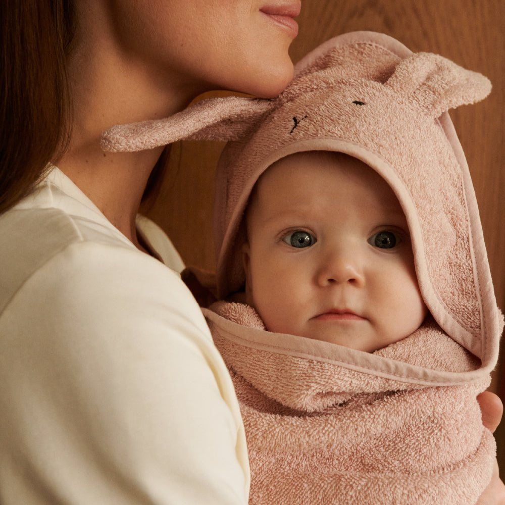 Albert hooded towel - Rabbit rose