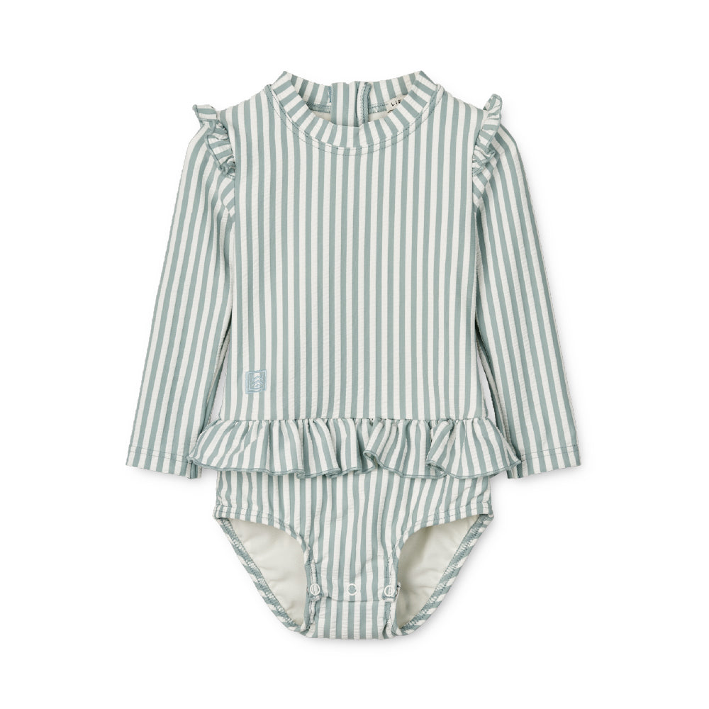 Sille Baby  長袖スイムスーツ - Stripe Blue