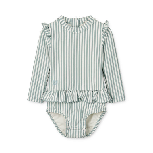 Sille Baby  Seersucker Swimsuit 長袖 - Stripe Blue