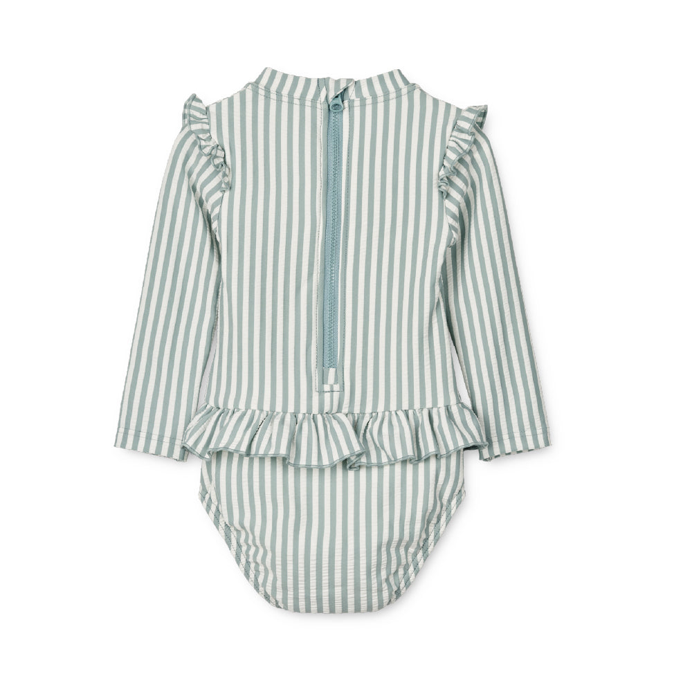 Sille Baby  長袖スイムスーツ - Stripe Blue