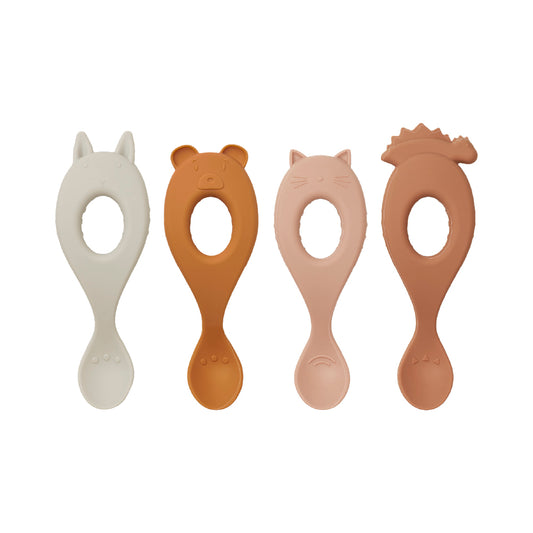 Liva Silicone Spoon 4-Pack - Rose Mix