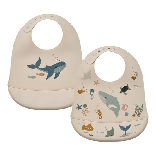 Tilda Printed Bib 2-Pack - Sea creature