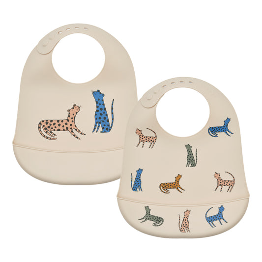 Tilda Printed Bib 2-Pack - Leopard