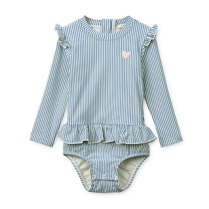 Sille Baby  長袖スイムスーツ -Stripe riverside