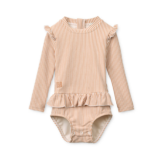 Sille Baby  長袖スイムスーツ -Stripe pale tuscany