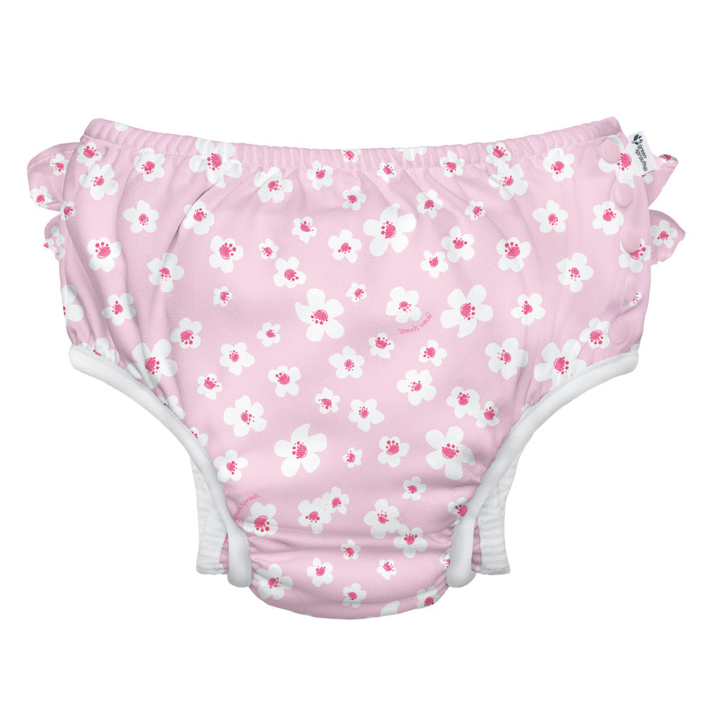 スナップ付スイムパンツ - Light Pink Small Blossoms