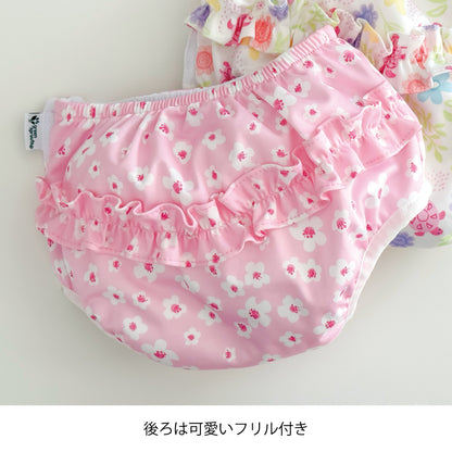 スナップ付スイムパンツ - Light Pink Small Blossoms